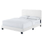 Celine Channel Tufted Performance Velvet Queen Bed, Velvet, White, 22016
