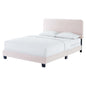 Celine Channel Tufted Performance Velvet Full Bed, Velvet, Pink, 22023