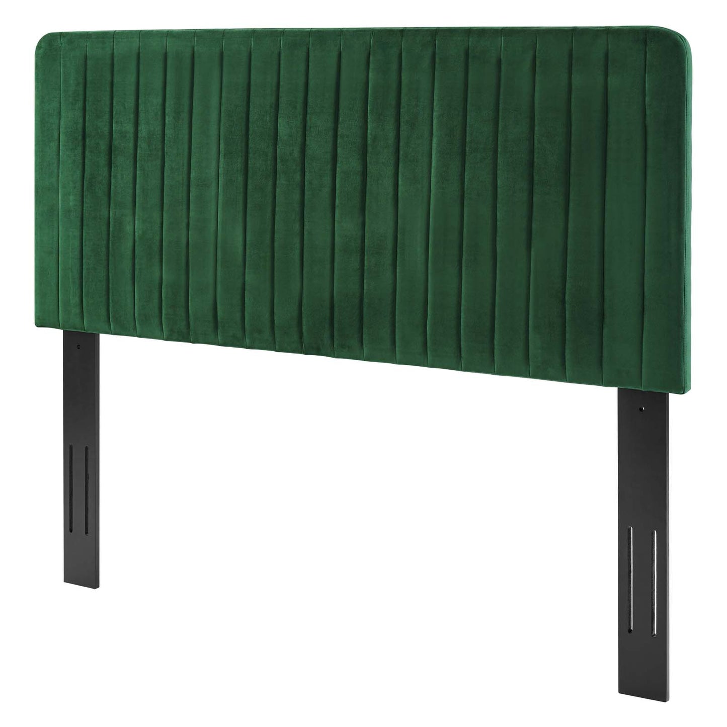 Milenna Channel Tufted Performance Velvet Twin Headboard, Velvet, Green, 22071