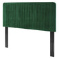 Milenna Channel Tufted Performance Velvet Twin Headboard, Velvet, Green, 22071