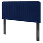 Milenna Channel Tufted Performance Velvet Twin Headboard, Velvet, Blue Navy, 22074