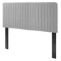 Milenna Channel Tufted Upholstered Fabric Twin Headboard, Fabric, Light Grey Gray, 22076
