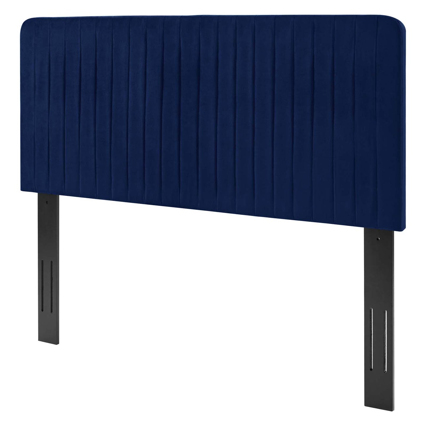 Milenna Channel Tufted Performance Velvet Full/Queen Headboard, Velvet, Blue Navy, 22083