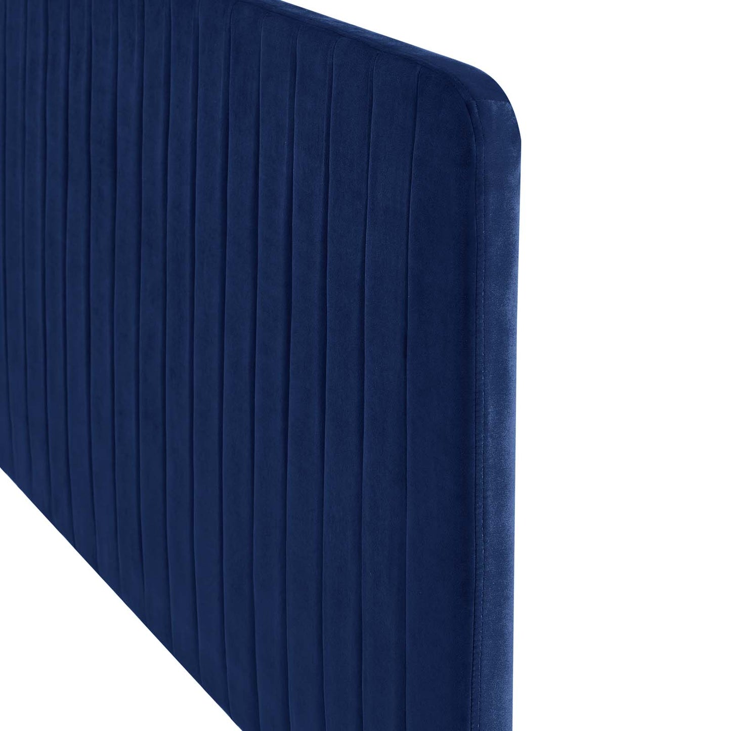 Milenna Channel Tufted Performance Velvet Full/Queen Headboard, Velvet, Blue Navy, 22083