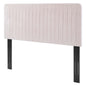 Milenna Channel Tufted Performance Velvet Full/Queen Headboard, Velvet, Pink, 22084