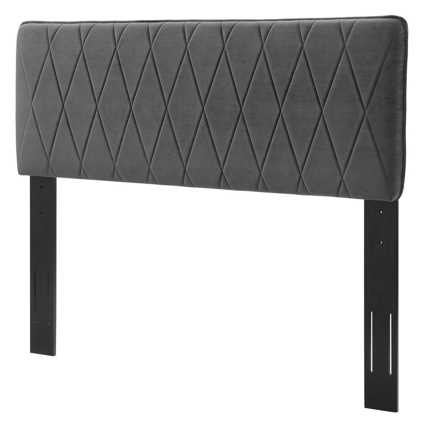 Leila Performance Velvet Twin Headboard, Velvet, Dark Grey Gray, 22098