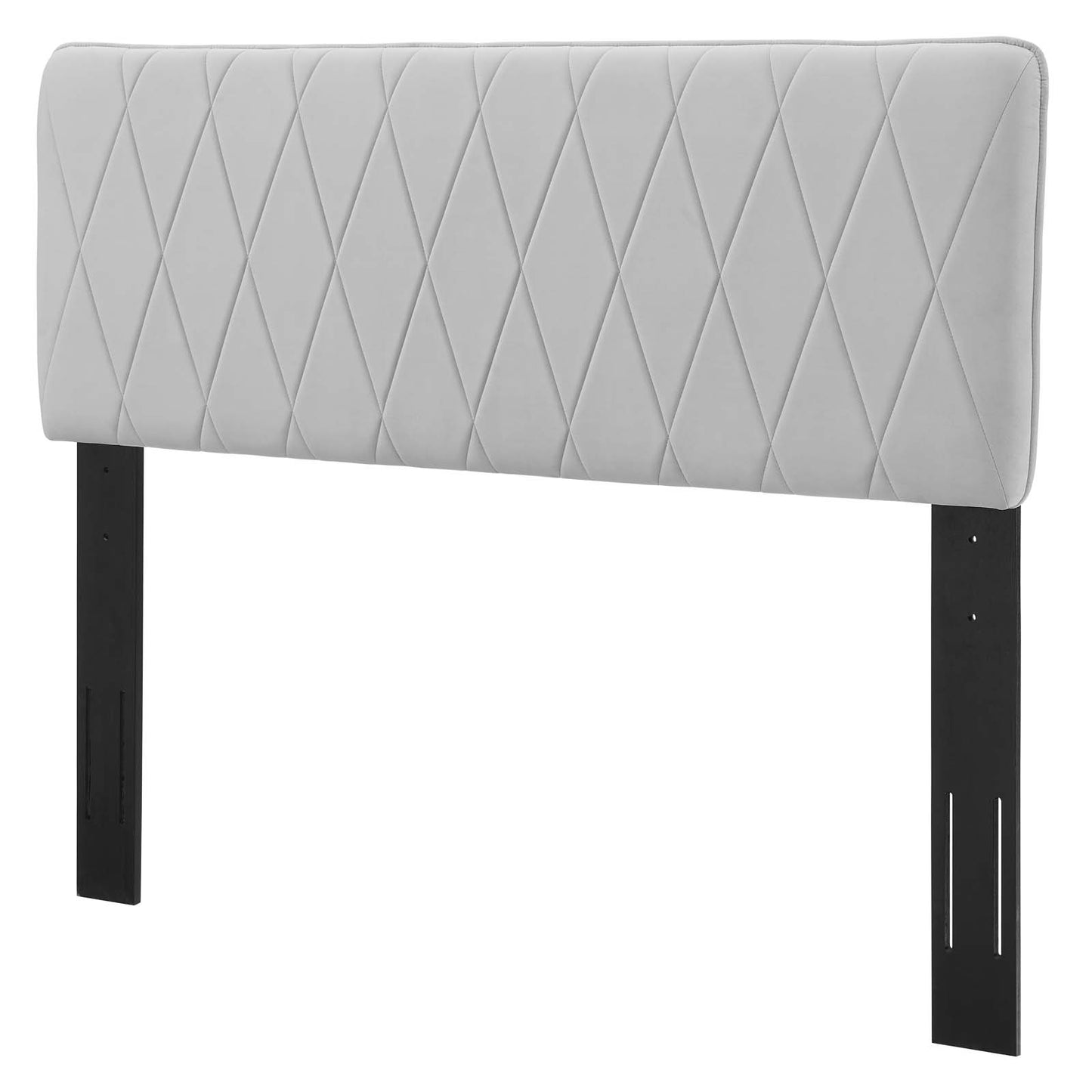 Leila Performance Velvet Twin Headboard, Velvet, Light Grey Gray, 22100