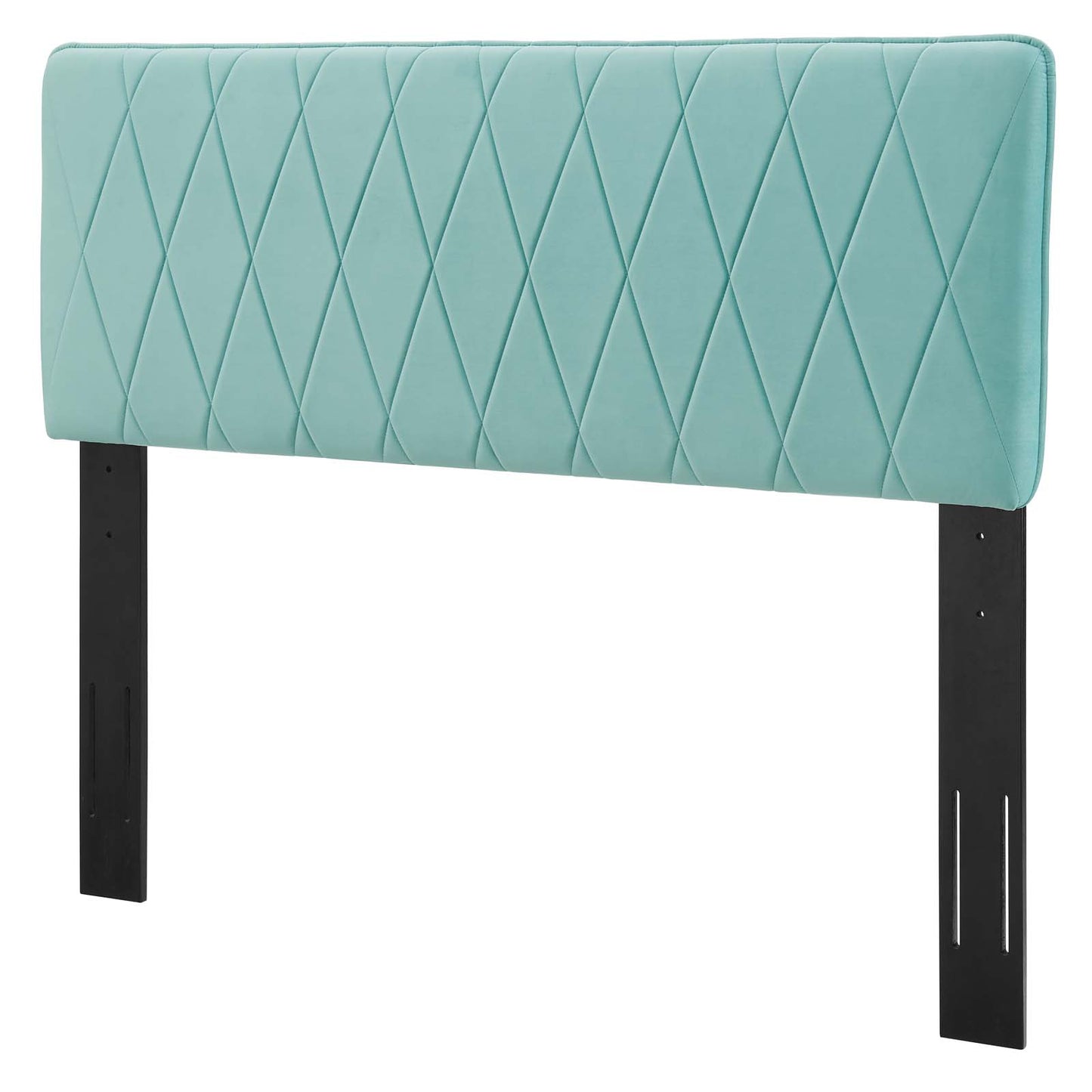 Leila Performance Velvet Twin Headboard, Velvet, Blue, 22101