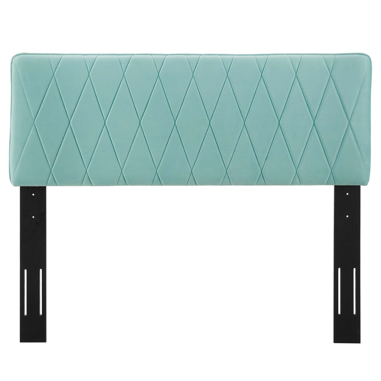 Leila Performance Velvet Twin Headboard, Velvet, Blue, 22101