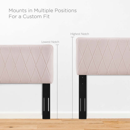 Leila Performance Velvet Twin Headboard, Velvet, Pink, 22103