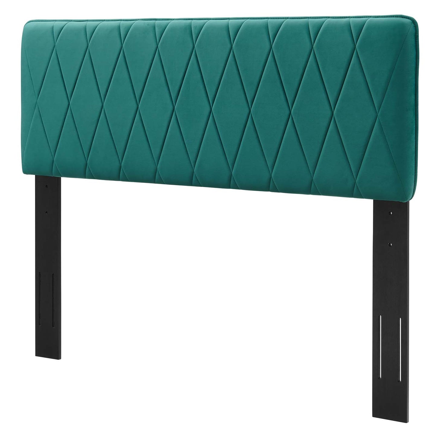 Leila Performance Velvet Twin Headboard, Velvet, Teal Blue, 22104