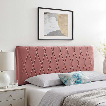 Leila Performance Velvet Full/Queen Headboard, Velvet, Pink, 22107