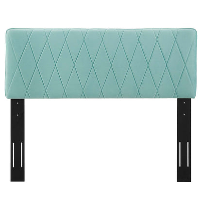 Leila Performance Velvet Full/Queen Headboard, Velvet, Blue, 22109