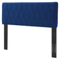 Leila Performance Velvet Full/Queen Headboard, Velvet, Blue Navy, 22110