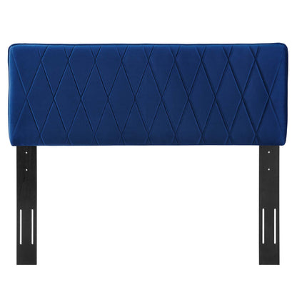 Leila Performance Velvet Full/Queen Headboard, Velvet, Blue Navy, 22110