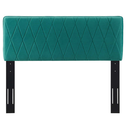 Leila Performance Velvet Full/Queen Headboard, Velvet, Teal Blue, 22112