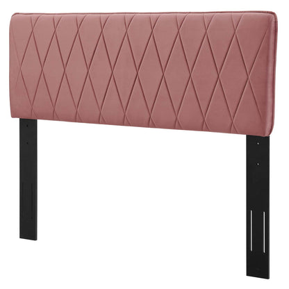 Leila Performance Velvet King/California King Headboard, Velvet, Pink, 22115