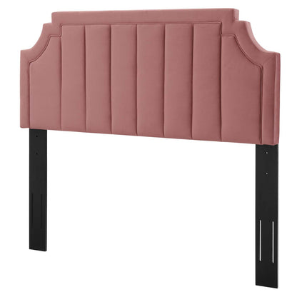 Alyona Channel Tufted Performance Velvet Twin Headboard, Velvet, Pink, 22123