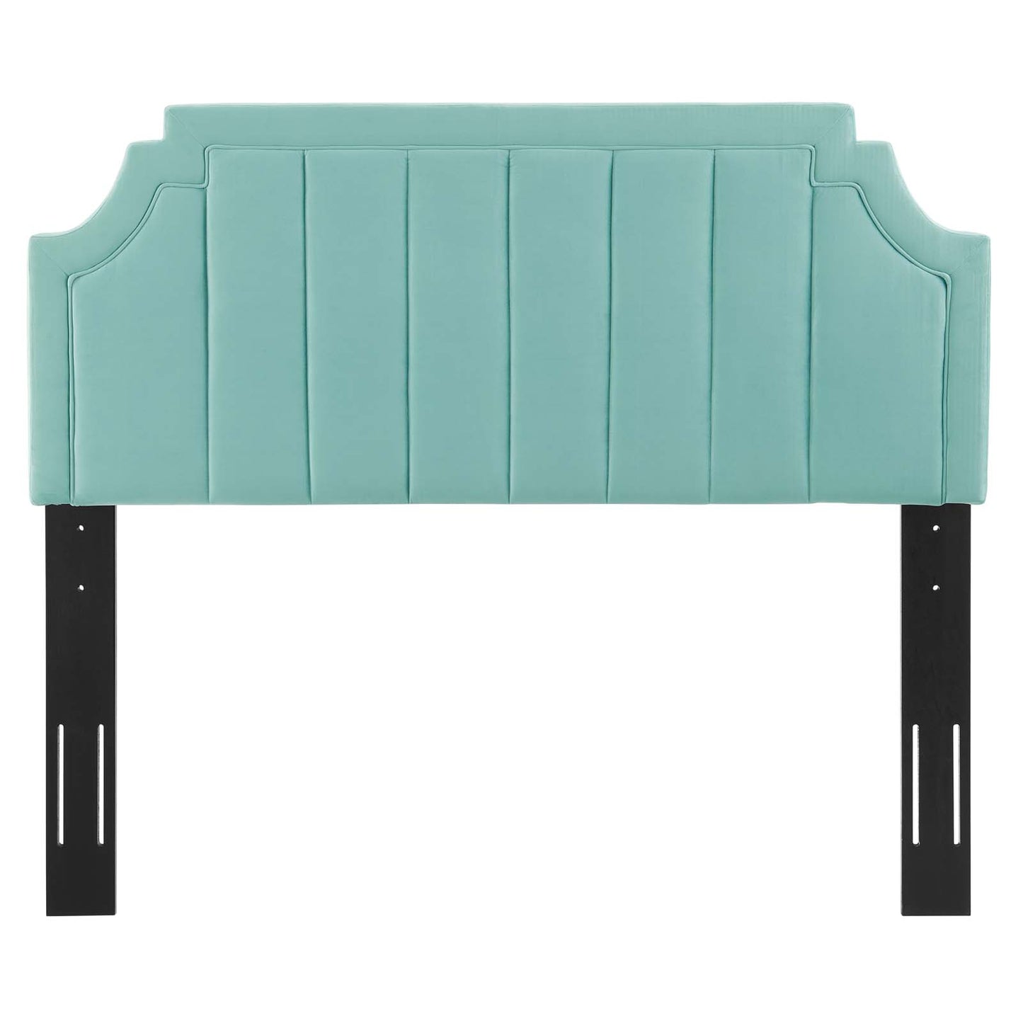 Alyona Channel Tufted Performance Velvet Twin Headboard, Velvet, Blue, 22125