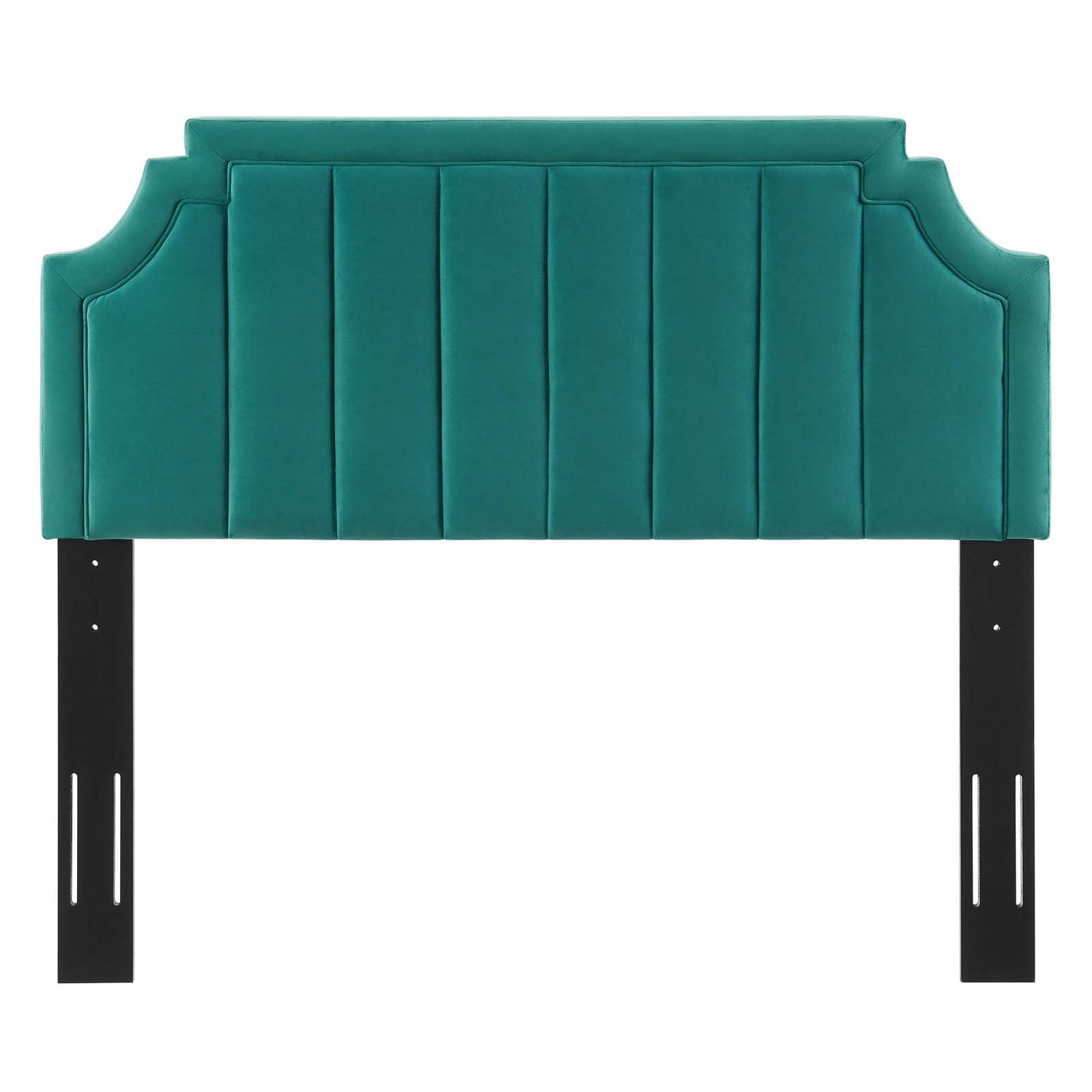 Alyona Channel Tufted Performance Velvet Twin Headboard, Velvet, Teal Blue, 22128