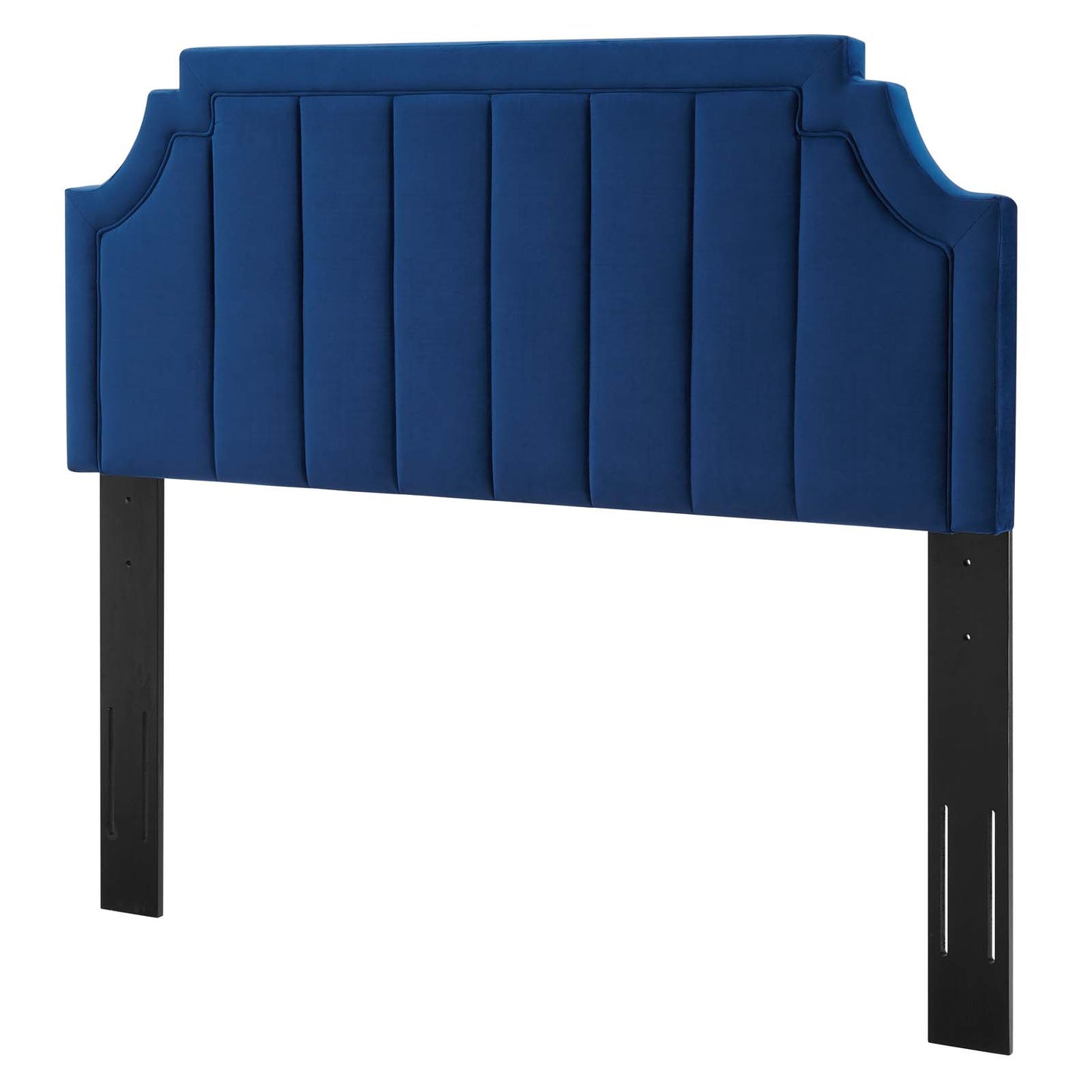 Alyona Channel Tufted Performance Velvet Full/Queen Headboard, Velvet, Blue Navy, 22134