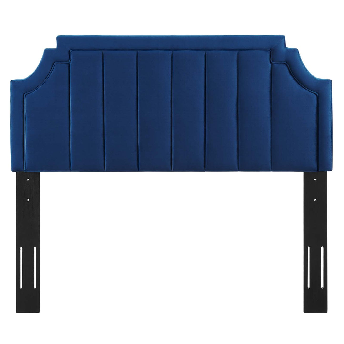 Alyona Channel Tufted Performance Velvet Full/Queen Headboard, Velvet, Blue Navy, 22134