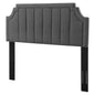 Alyona Channel Tufted Performance Velvet King/California, Velvet, Dark Grey Gray, 22138