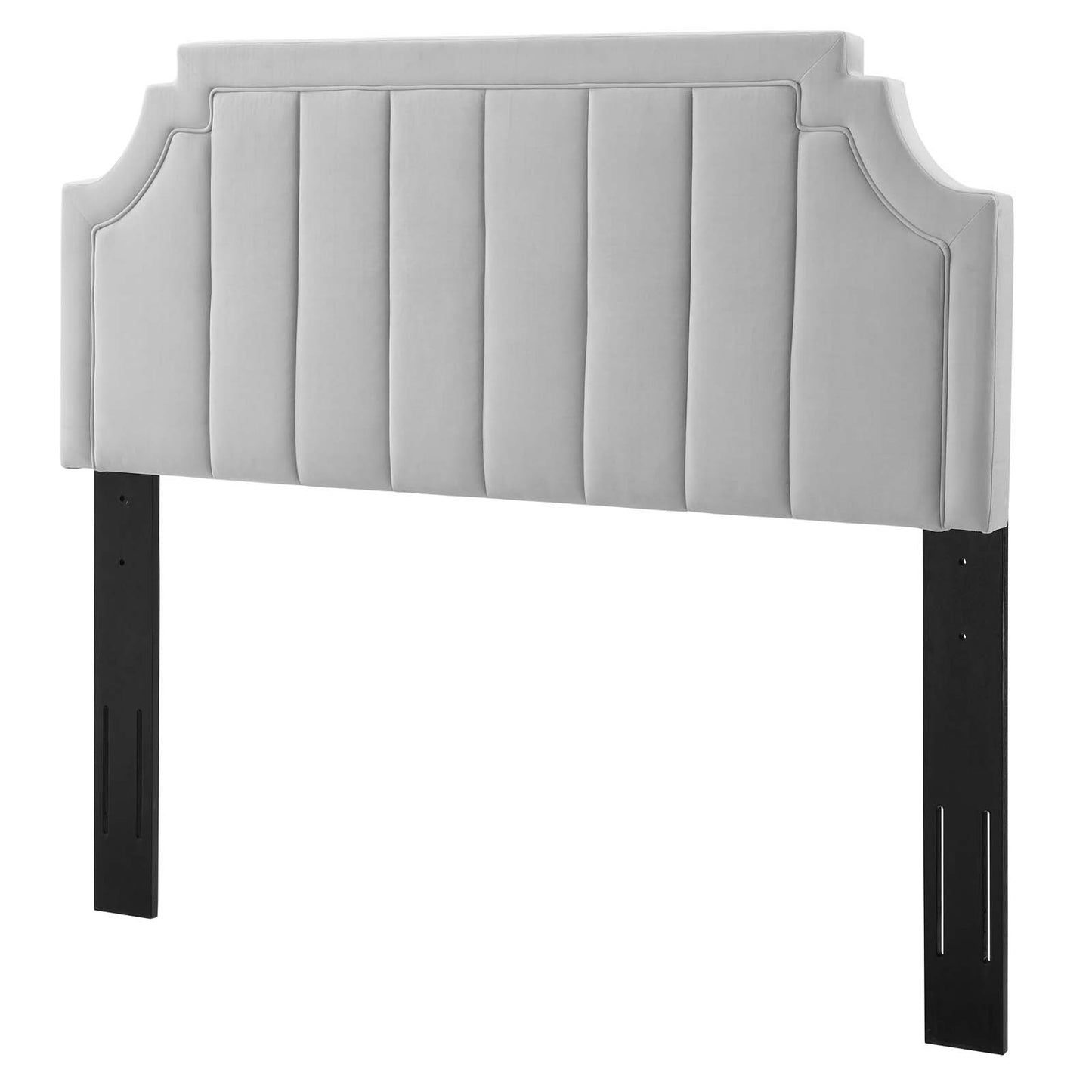 Alyona Channel Tufted Performance Velvet King/California, Velvet, Light Grey Gray, 22140