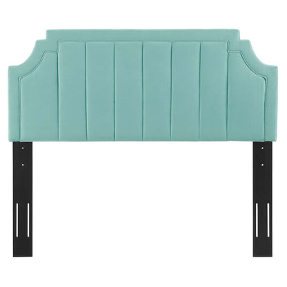Alyona Channel Tufted Performance Velvet King/California, Velvet, Blue, 22141