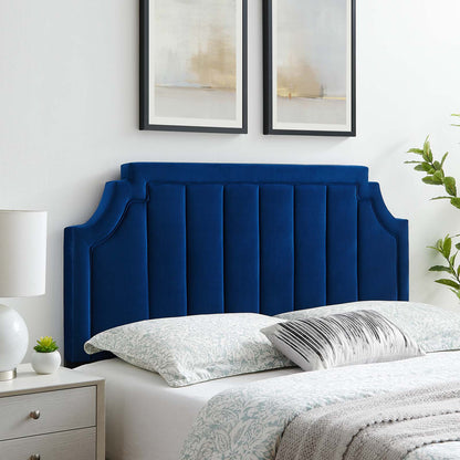 Alyona Channel Tufted Performance Velvet King/California, Velvet, Blue Navy, 22142