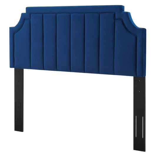 Alyona Channel Tufted Performance Velvet King/California, Velvet, Blue Navy, 22142