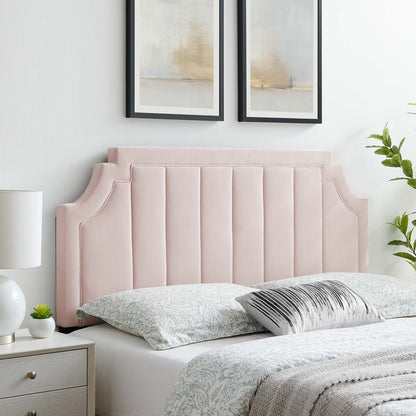Alyona Channel Tufted Performance Velvet King/California, Velvet, Pink, 22143