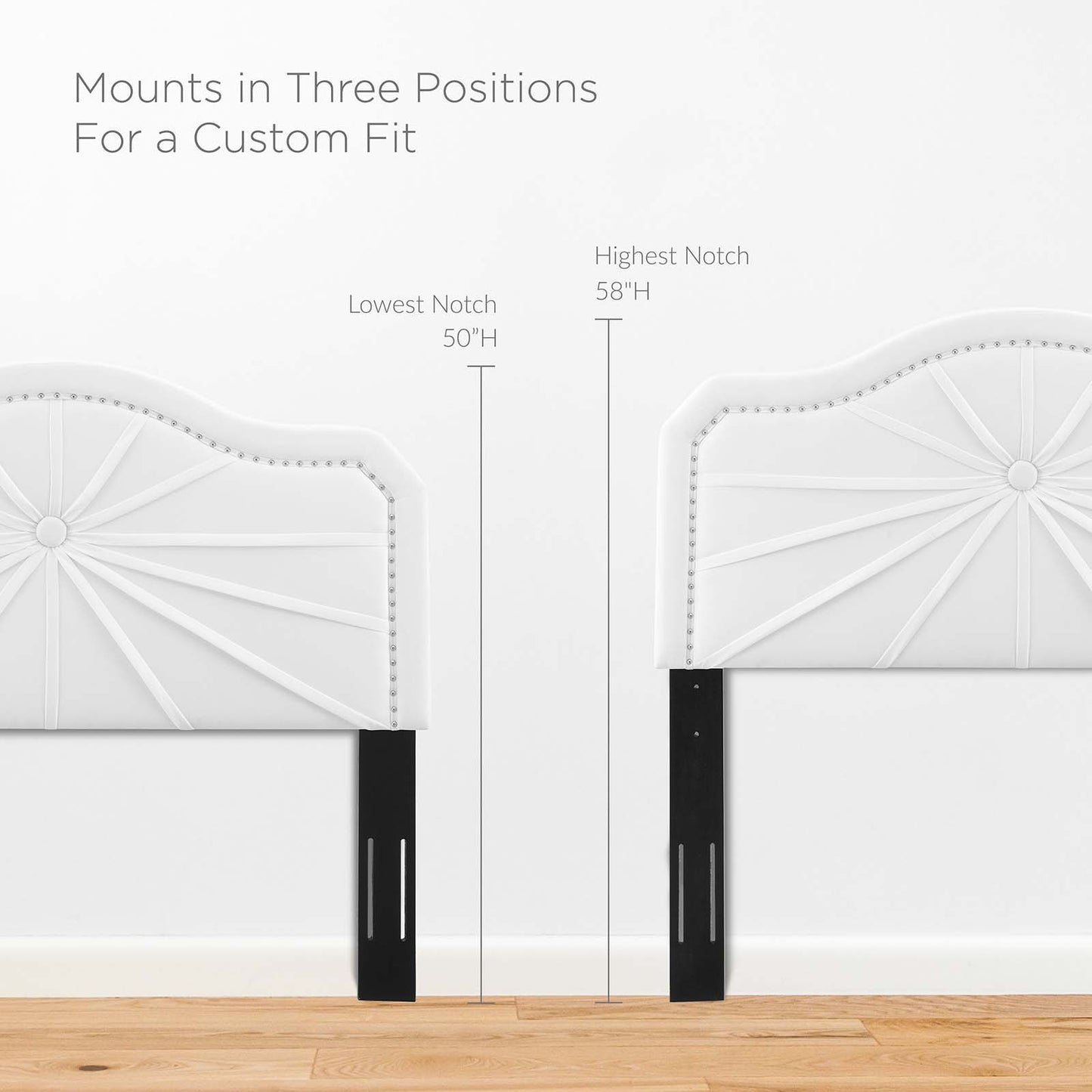 Kristin Pleated Performance Velvet Twin Headboard, Velvet, White, 22153