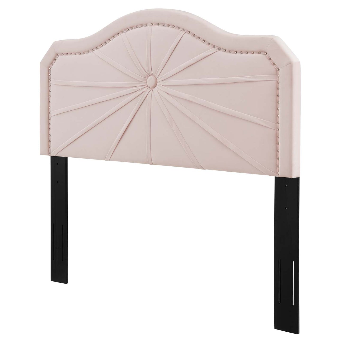 Kristin Pleated Performance Velvet Full/Queen Headboard, Velvet, Pink, 22159