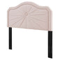 Kristin Pleated Performance Velvet Full/Queen Headboard, Velvet, Pink, 22159