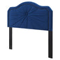 Kristin Pleated Performance Velvet King/California King Headboard, Velvet, Blue Navy, 22166