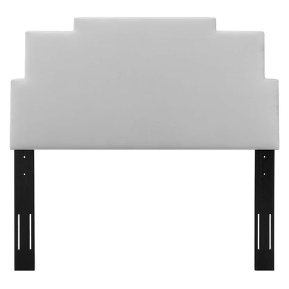 Kasia Performance Velvet Twin Headboard, Velvet, Light Grey Gray, 22172