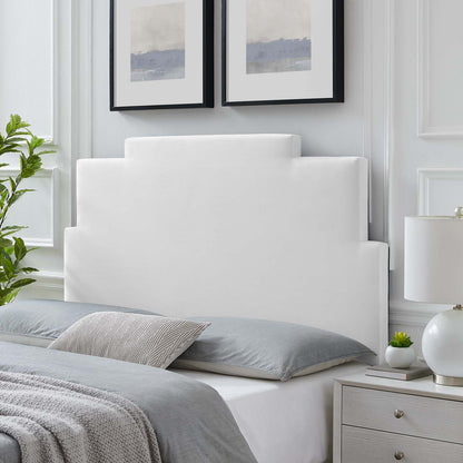 Kasia Performance Velvet Twin Headboard, Velvet, White, 22177
