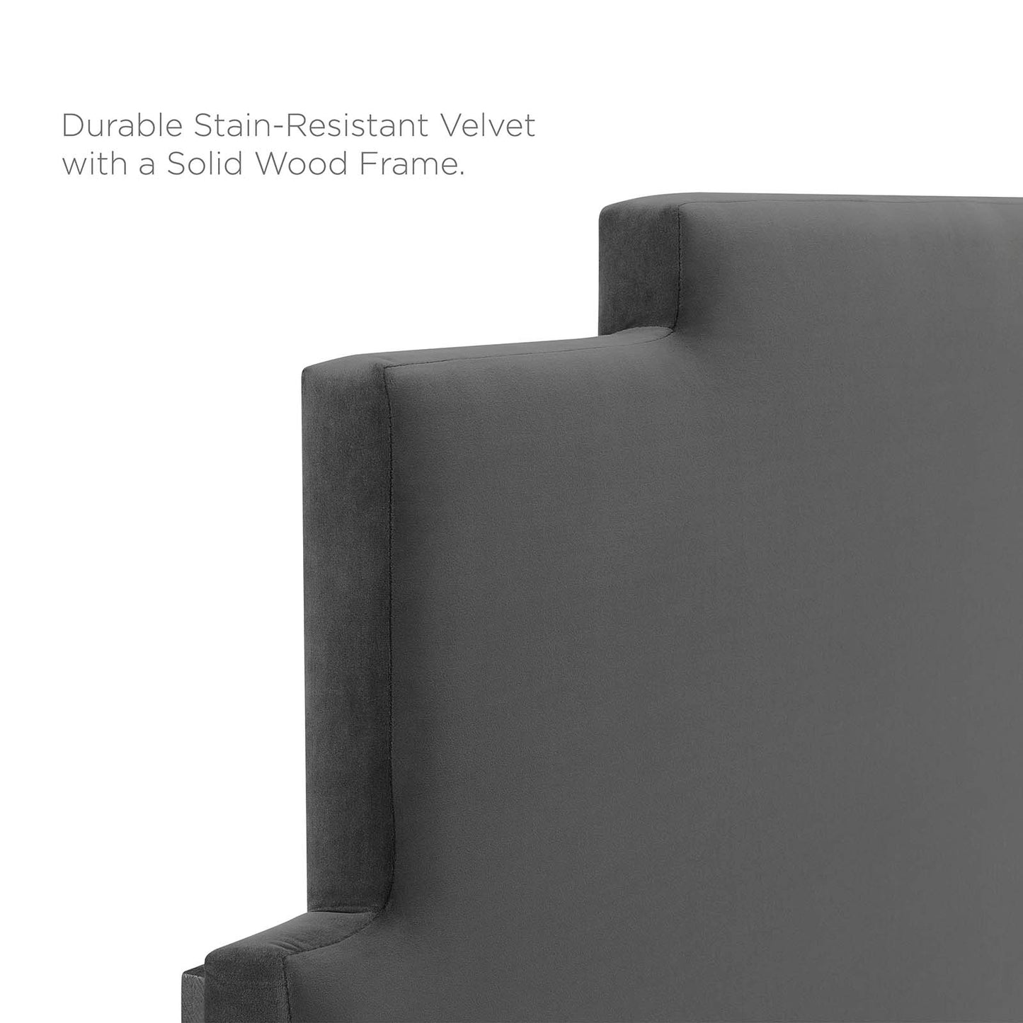 Kasia Performance Velvet Full/Queen Headboard, Velvet, Dark Grey Gray, 22178