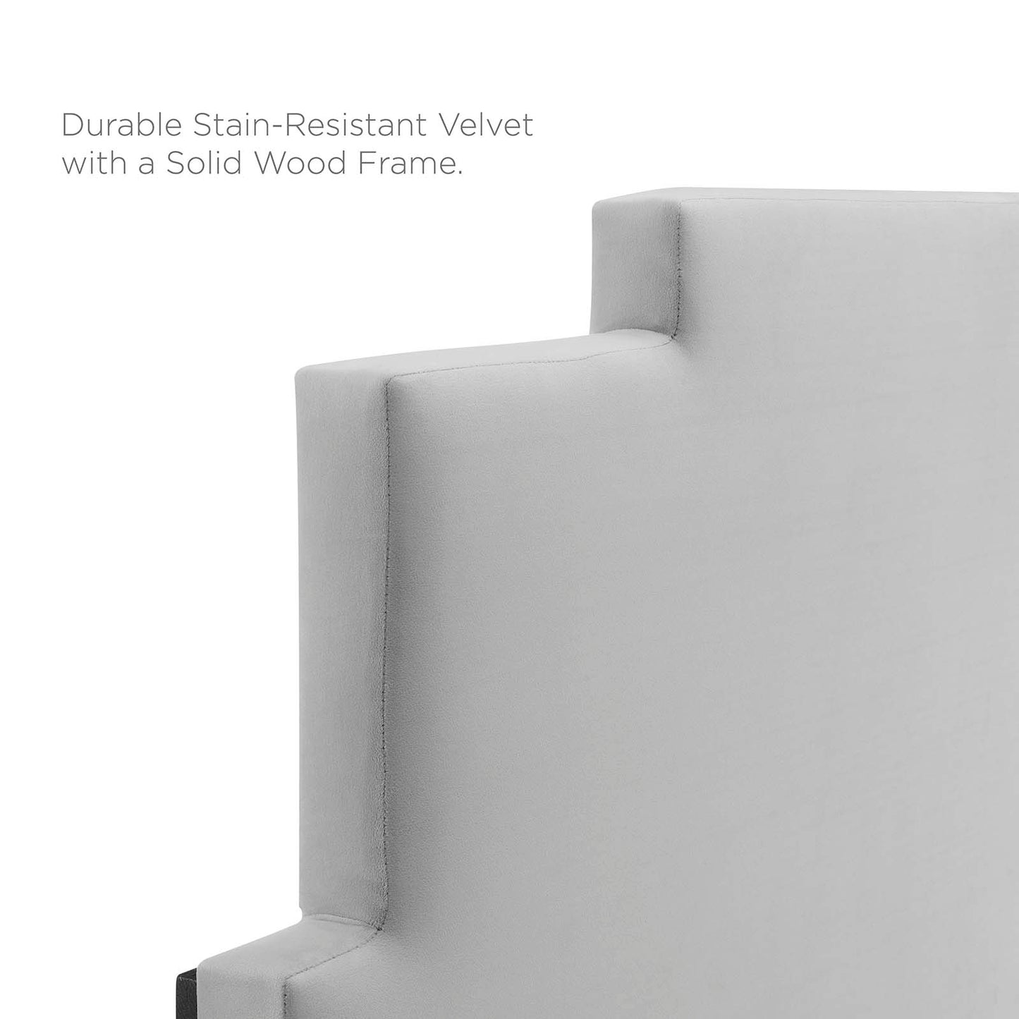 Kasia Performance Velvet Full/Queen Headboard, Velvet, Light Grey Gray, 22180