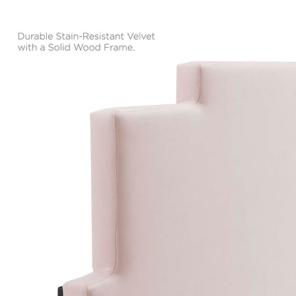 Kasia Performance Velvet Full/Queen Headboard, Velvet, Pink, 22183