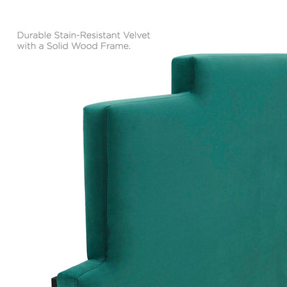 Kasia Performance Velvet Full/Queen Headboard, Velvet, Teal Blue, 22184