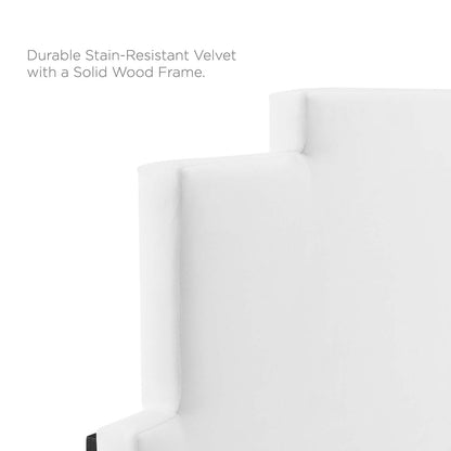 Kasia Performance Velvet Full/Queen Headboard, Velvet, White, 22185