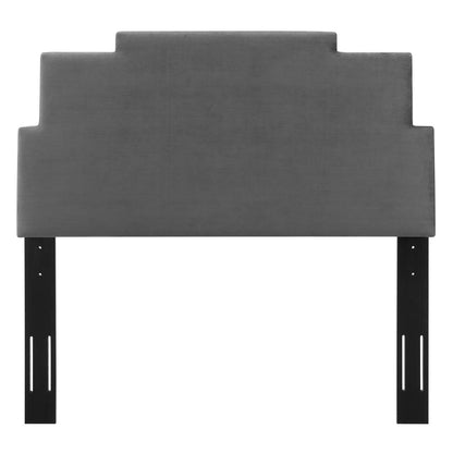 Kasia Performance Velvet King/California King Headboard, Velvet, Dark Grey Gray, 22186