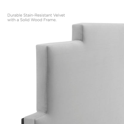 Kasia Performance Velvet King/California King Headboard, Velvet, Light Grey Gray, 22188