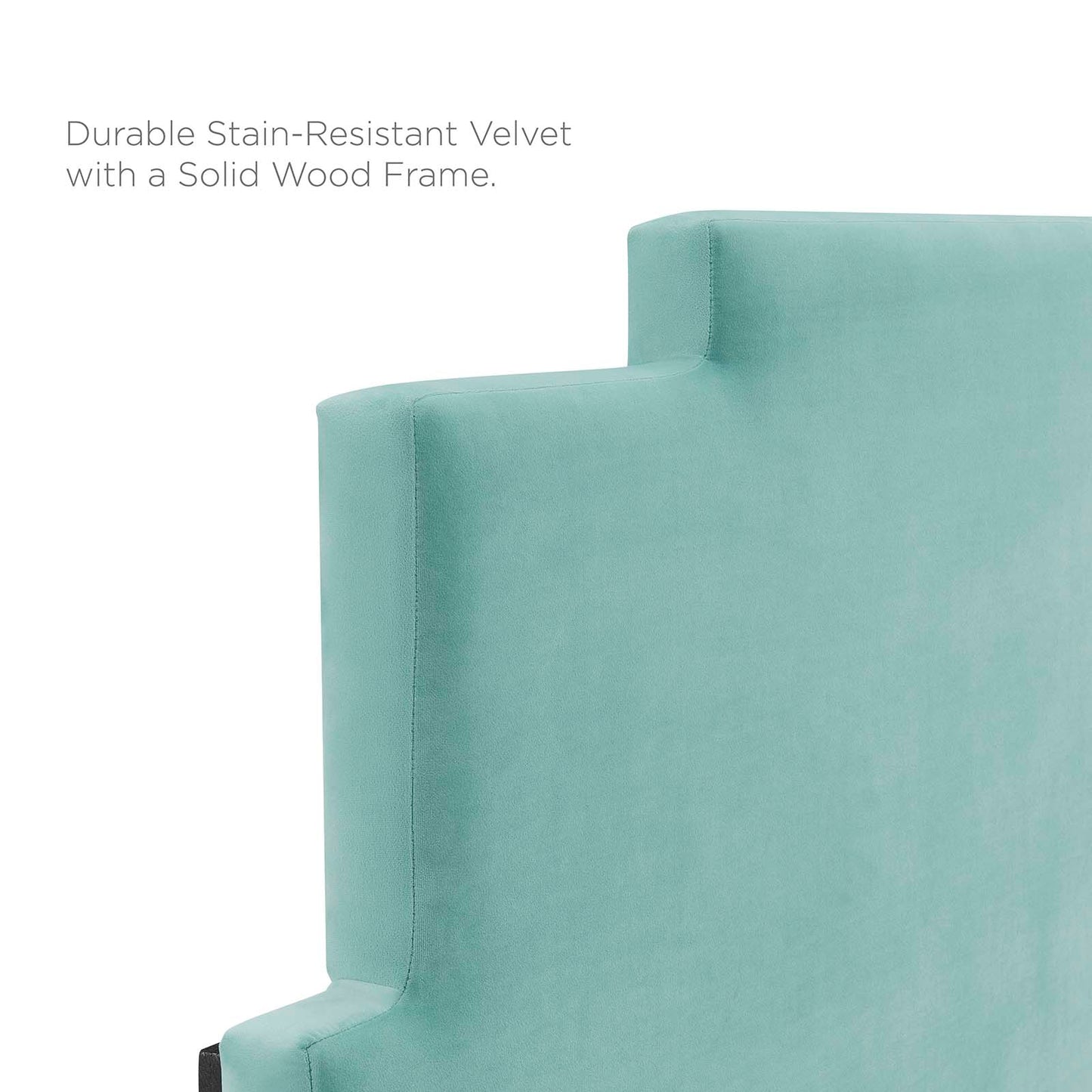 Kasia Performance Velvet King/California King Headboard, Velvet, Blue, 22189