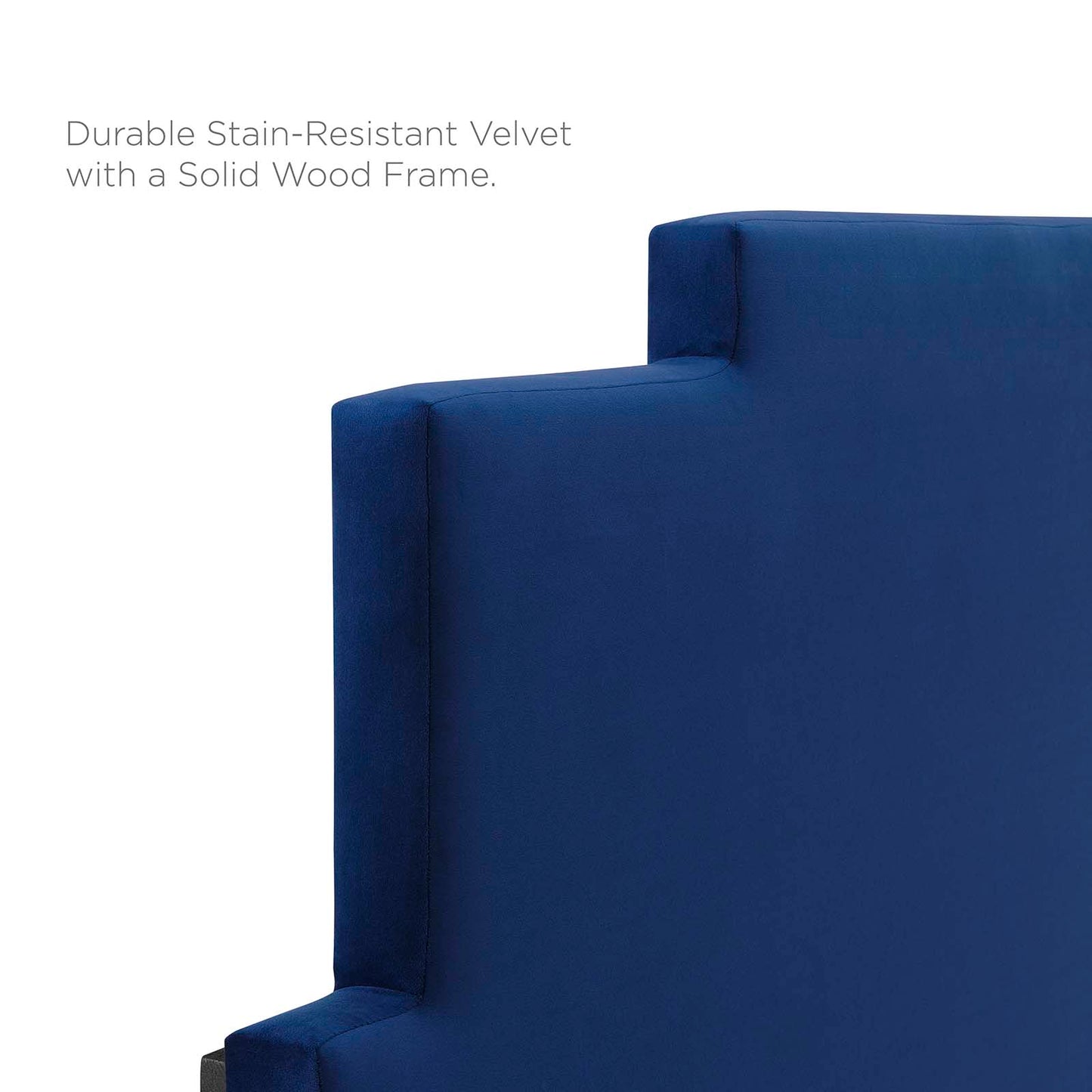 Kasia Performance Velvet King/California King Headboard, Velvet, Blue Navy, 22190