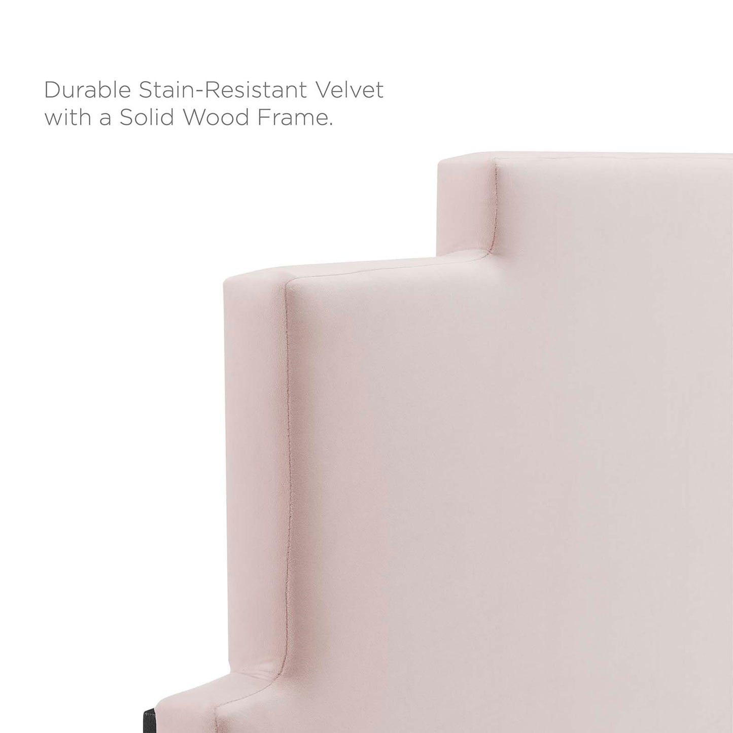 Kasia Performance Velvet King/California King Headboard, Velvet, Pink, 22191