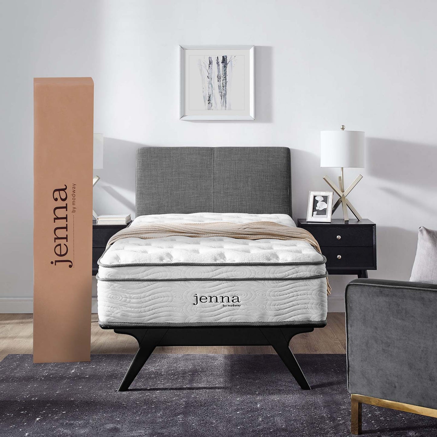 Jenna 10" Twin XL Innerspring Mattress, White, 22194