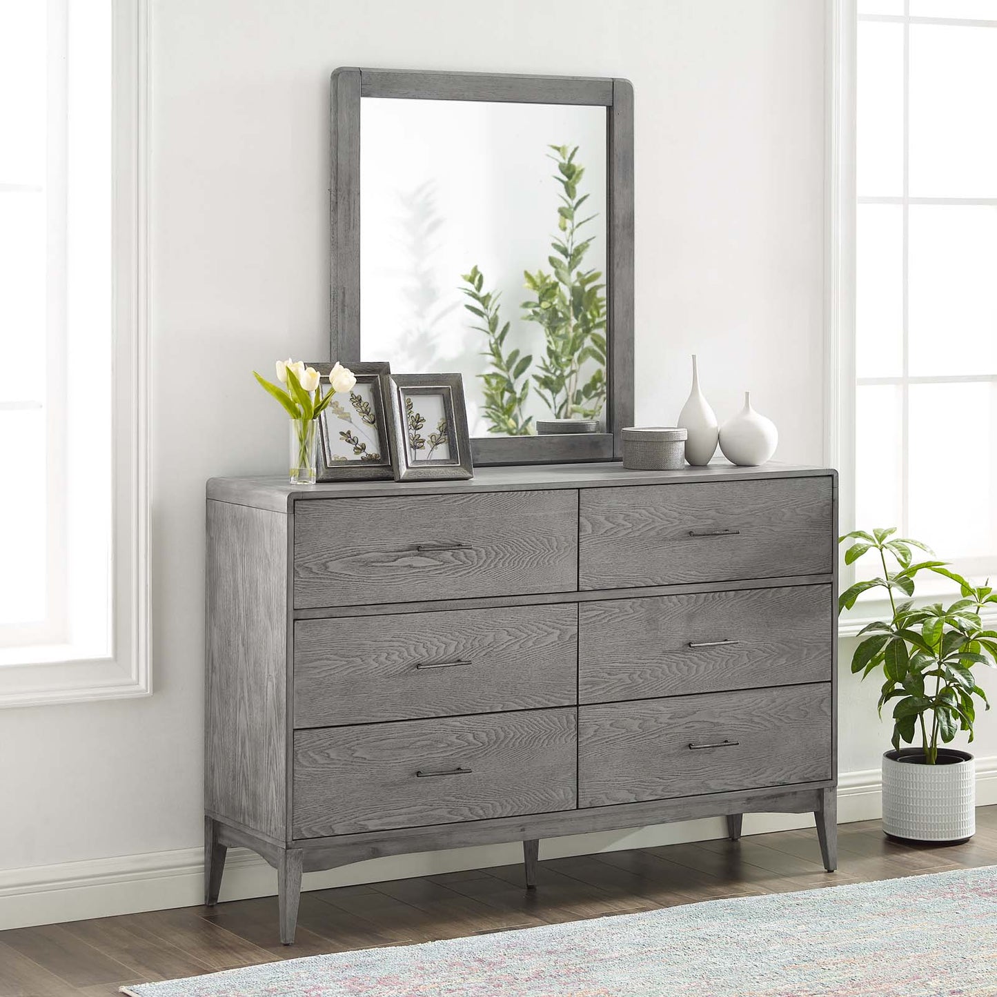 Georgia 2 Piece Bedroom Set, Wood, Grey Gray, 22199